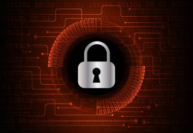 Siber devre gelecek teknoloji kavramı arka plan, kilit kavramı