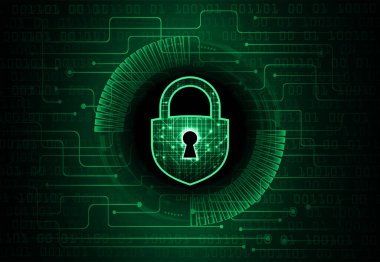 Siber devre gelecek teknoloji kavramı arka plan, kilit kavramı