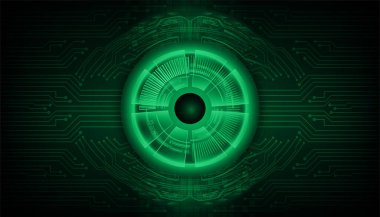 Siber devre gelecek teknolojisi kavramı siber göz şeklinde