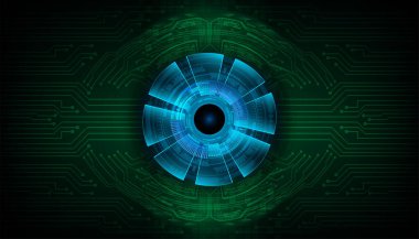 Siber devre gelecek teknolojisi kavramı siber göz şeklinde