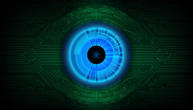 Siber devre gelecek teknolojisi kavramı siber göz şeklinde