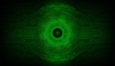 Siber devre gelecek teknolojisi kavramı siber göz şeklinde