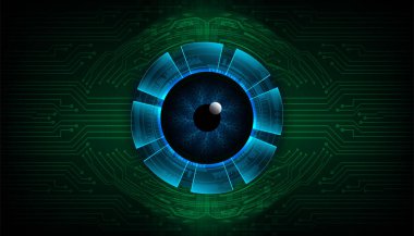Siber devre gelecek teknolojisi kavramı siber göz şeklinde