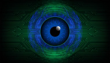 Siber devre gelecek teknolojisi kavramı siber göz şeklinde