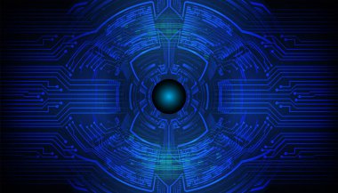 Siber devre gelecek teknolojisi kavramı siber göz şeklinde