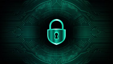 Siber devre gelecek teknoloji kavramı arka plan, kilit kavramı