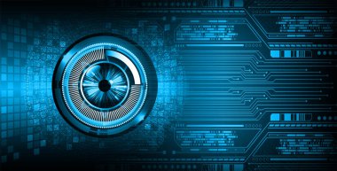 Siber devre gelecek teknolojisi kavramı siber göz şeklinde