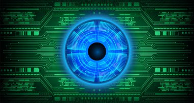 Siber göz ile siber devre gelecek teknolojisi kavramı