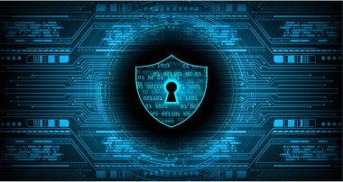 Siber devre gelecek teknoloji kavramı arka plan, kilit kavramı