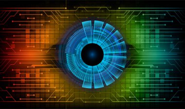 Siber göz ile siber devre gelecek teknolojisi kavramı