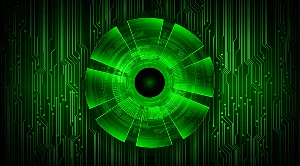 Cyber Circuito Futuro Tecnologia Conceito Fundo Forma Olho Cibernético — Vetor de Stock