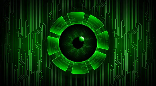 Cyber Circuito Futuro Concetto Tecnologia Sfondo Forma Occhio Cibernetico — Vettoriale Stock