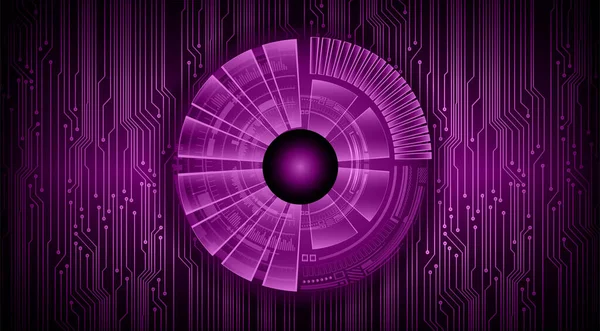 Cybercircuit Toekomstige Technologie Concept Achtergrond Vorm Van Cyber Oog — Stockvector