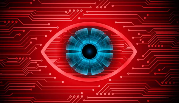 Cyber Circuito Futuro Concetto Tecnologia Sfondo Forma Occhio Cibernetico — Vettoriale Stock
