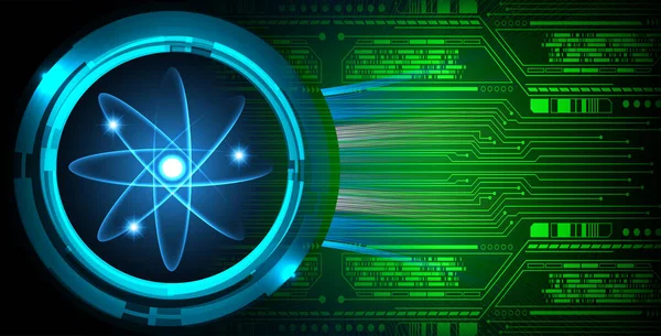 原子計算サイバー回路未来技術の概念背景 — ストックベクタ