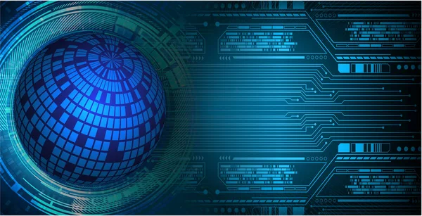 Cybercircuit Toekomstige Technologie Concept Achtergrond Met Globe Vorm — Stockvector