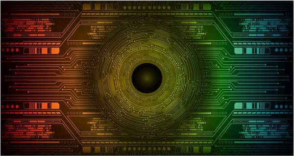 Cyber Circuit Future Technologie Concept Arrière Plan Avec Cyber Oeil — Image vectorielle