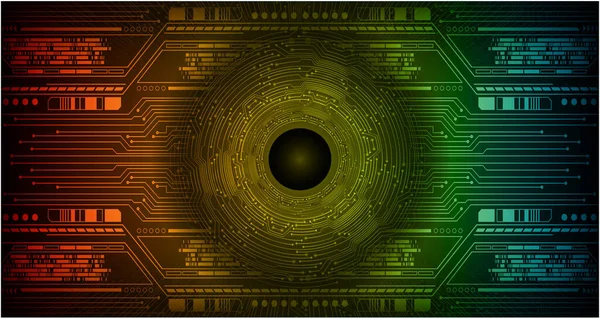 Cyber Circuito Futuro Concepto Tecnología Fondo Con Ojo Cibernético — Vector de stock