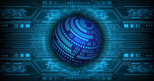 Cyber Circuito Futuro Concepto Tecnología Fondo Con Forma Globo — Vector de stock