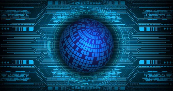 Cyber Circuito Futuro Concetto Tecnologia Sfondo Con Forma Del Globo — Vettoriale Stock