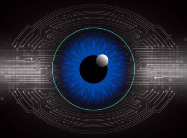 Siber göz ile siber devre gelecek teknolojisi kavramı