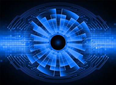 Siber göz ile siber devre gelecek teknolojisi kavramı