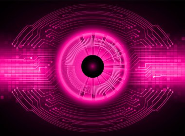 Siber göz ile siber devre gelecek teknolojisi kavramı