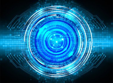 Siber göz ile siber devre gelecek teknolojisi kavramı