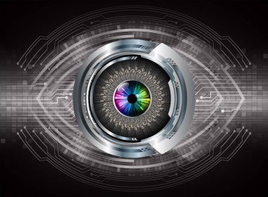 Siber göz ile siber devre gelecek teknolojisi kavramı