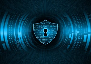 Siber devre gelecek teknoloji kavramı arka plan, kilit kavramı