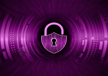 Siber devre gelecek teknoloji kavramı arka plan, kilit kavramı