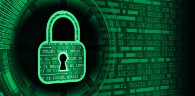 Siber devre gelecek teknoloji kavramı arka plan, kilit kavramı