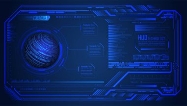 Dünya şekilli siber devre gelecek teknolojisi kavramı