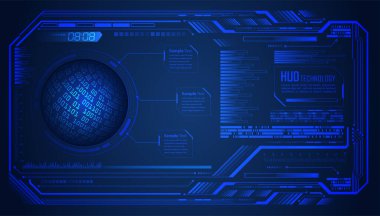 Dünya şekilli siber devre gelecek teknolojisi kavramı