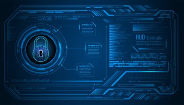 Siber devre gelecek teknoloji kavramı arka plan, kilit kavramı