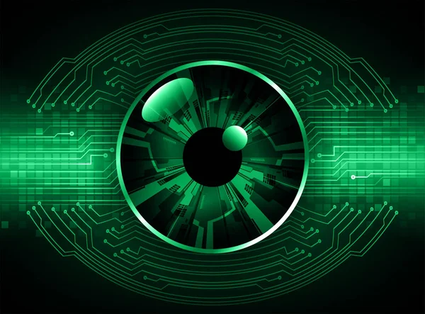 Cyber Circuito Futuro Concepto Tecnología Fondo Con Ojo Cibernético — Vector de stock