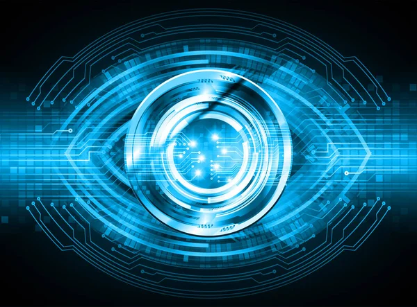 Cyber Circuito Futuro Concetto Tecnologia Sfondo Con Occhio Cyber — Vettoriale Stock