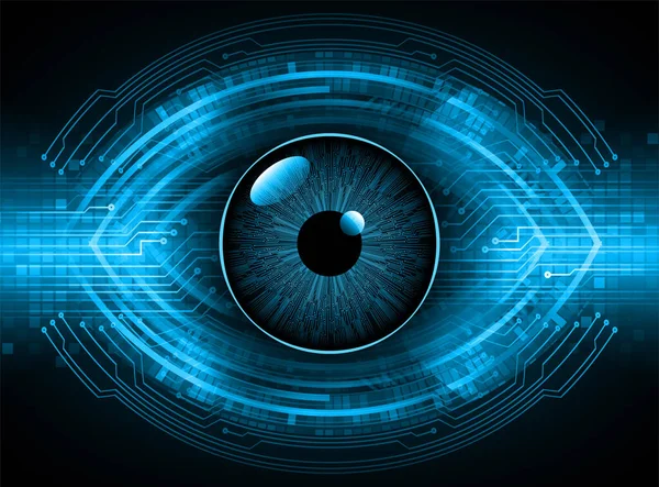 Cyber Circuito Futuro Fundo Conceito Tecnologia Com Olho Cibernético —  Vetores de Stock