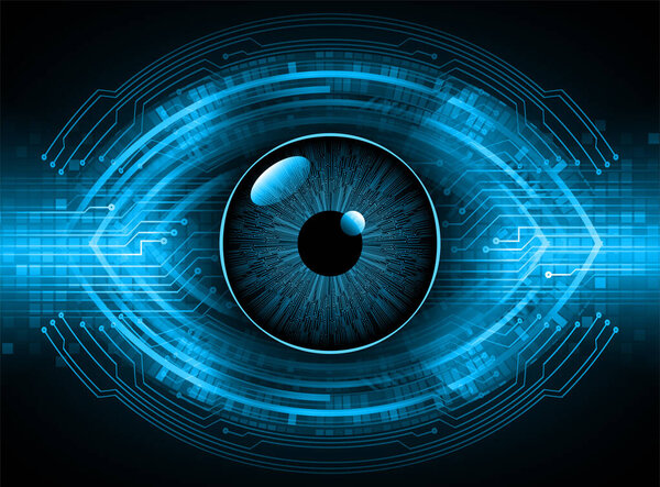 Cyber circuit future technology concept background with cyber eye