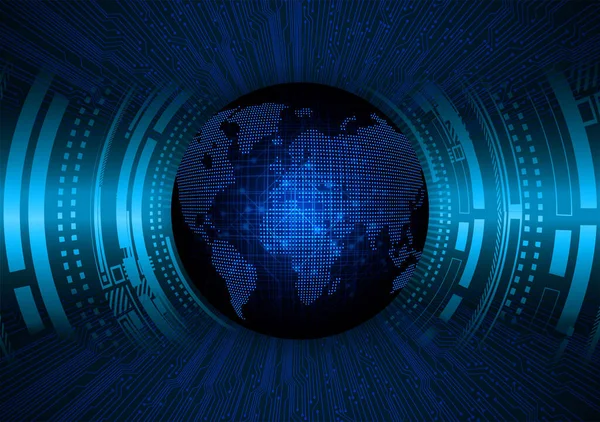 Koncepcja Cyberobwodu Kontekście Przyszłej Technologii Kształtem Globu — Wektor stockowy