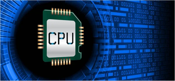 Cpu Cyber Circuito Futuro Concepto Tecnología Fondo — Vector de stock