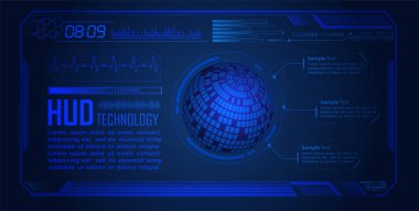 HUD elementleri ile siber devre gelecek teknolojisi kavramı