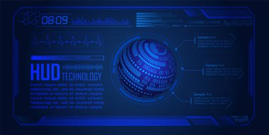 HUD elementleri ile siber devre gelecek teknolojisi kavramı