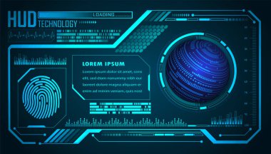 HUD elementleri ile siber devre gelecek teknolojisi kavramı