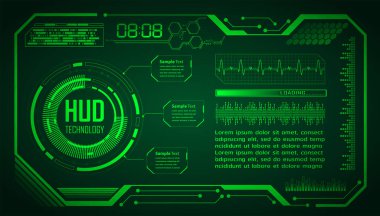 HUD elementleri ile siber devre gelecek teknolojisi kavramı