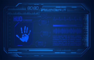 HUD elementleri ile siber devre gelecek teknolojisi kavramı