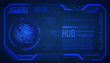 HUD elementleri ile siber devre gelecek teknolojisi kavramı
