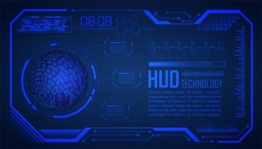 HUD elementleri ile siber devre gelecek teknolojisi kavramı