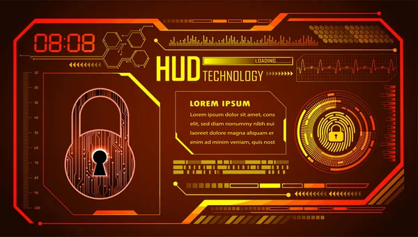 Hud素子を用いたサイバー回路の未来技術の概念背景 — ストックベクタ