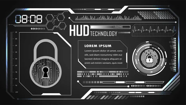 具有Hud元素的网络电路未来技术概念背景 — 图库矢量图片